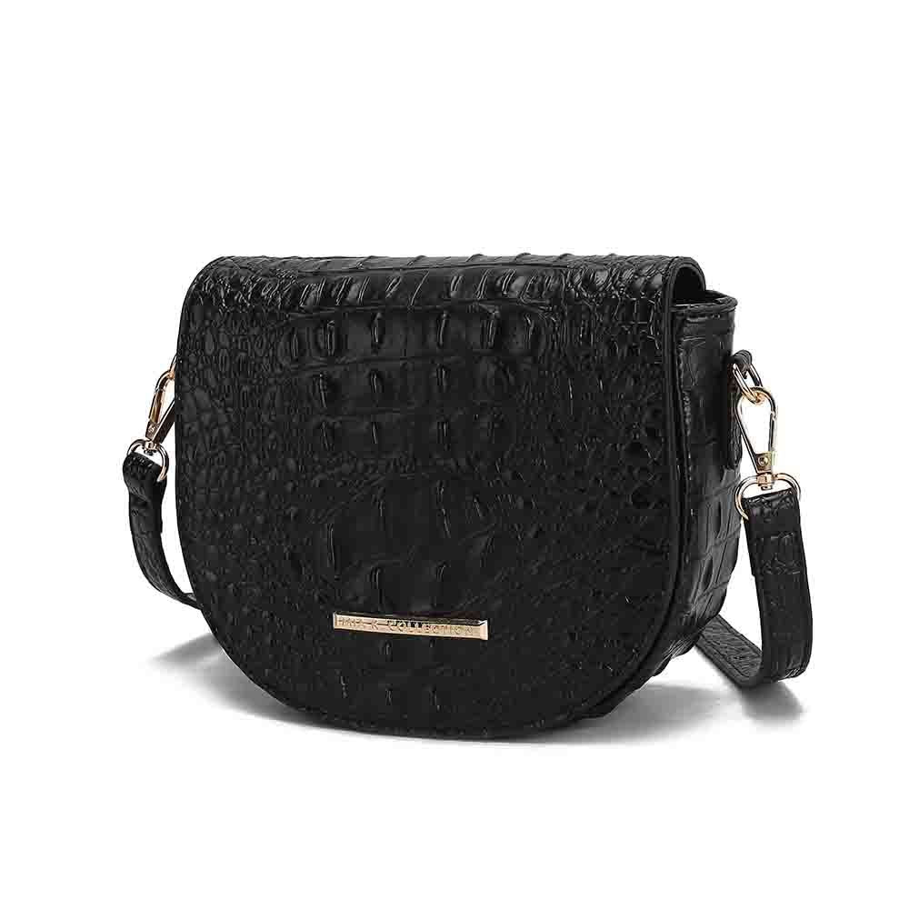 MKF Collection Amalia Crossbody Bag Croc-Embossed Shoulder Bag by Mia K