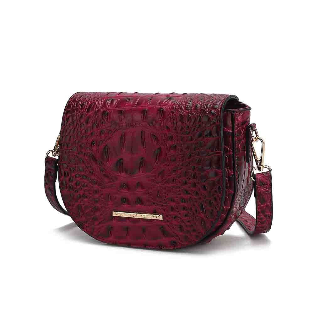 MKF Collection Amalia Crossbody Bag Croc-Embossed Shoulder Bag by Mia K