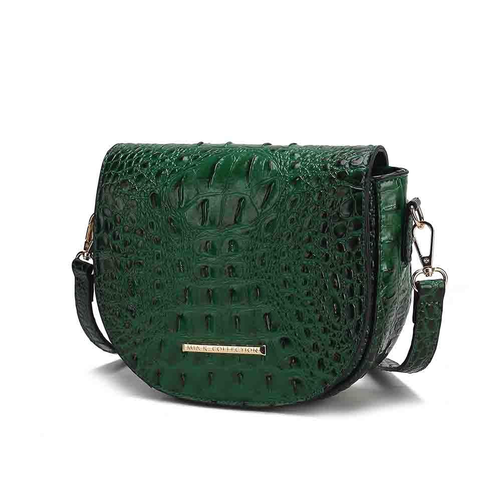 MKF Collection Amalia Crossbody Bag Croc-Embossed Shoulder Bag by Mia K