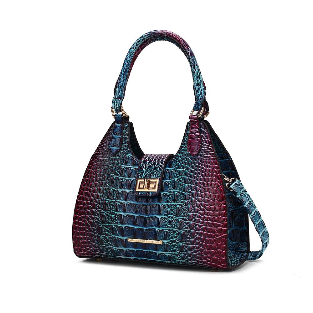 MKF Collection Ava Gradient Rainbow Faux Crocodile-Embossed Tote by Mia K