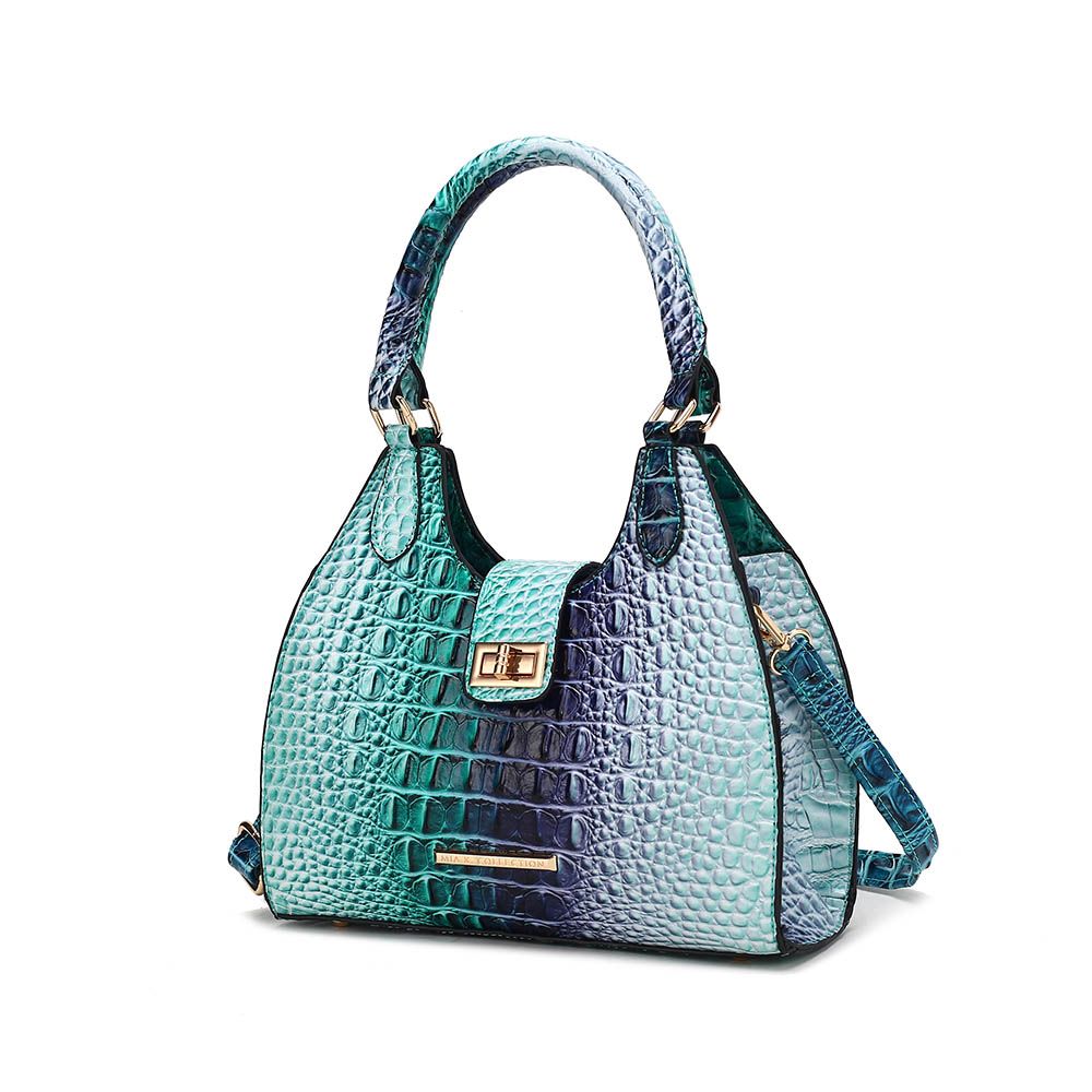 MKF Collection Ava Gradient Rainbow Faux Crocodile-Embossed Tote by Mia K