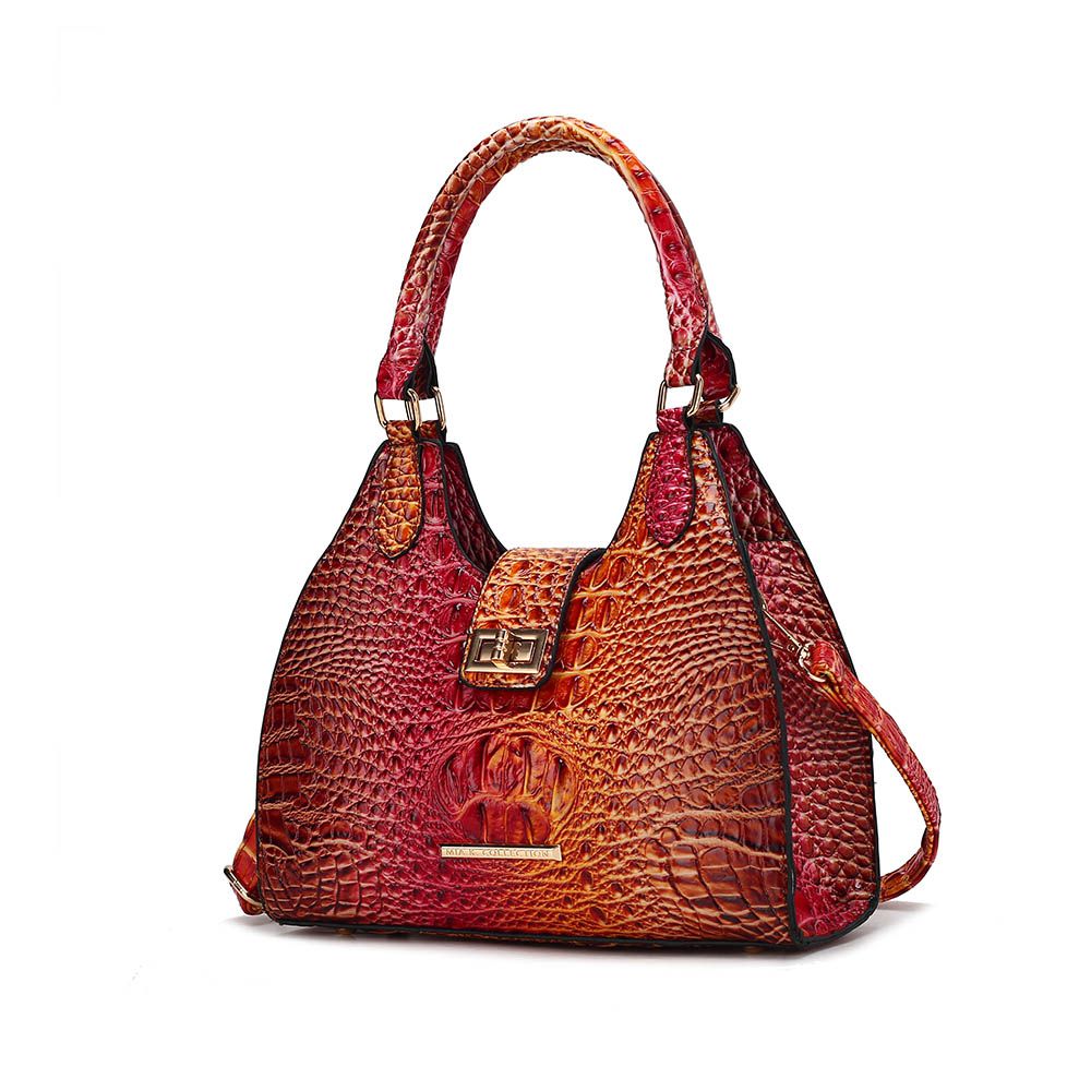 MKF Collection Ava Gradient Rainbow Faux Crocodile-Embossed Tote by Mia K