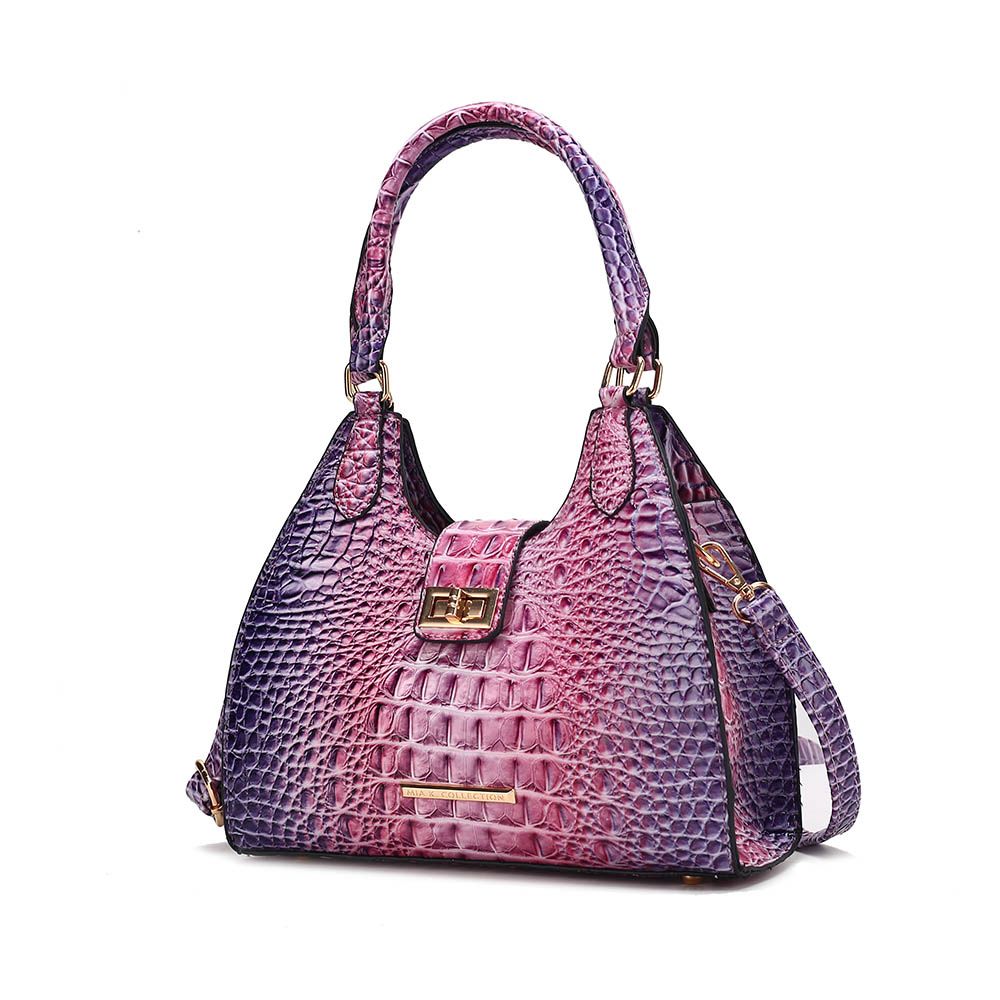 MKF Collection Ava Gradient Rainbow Faux Crocodile-Embossed Tote by Mia K