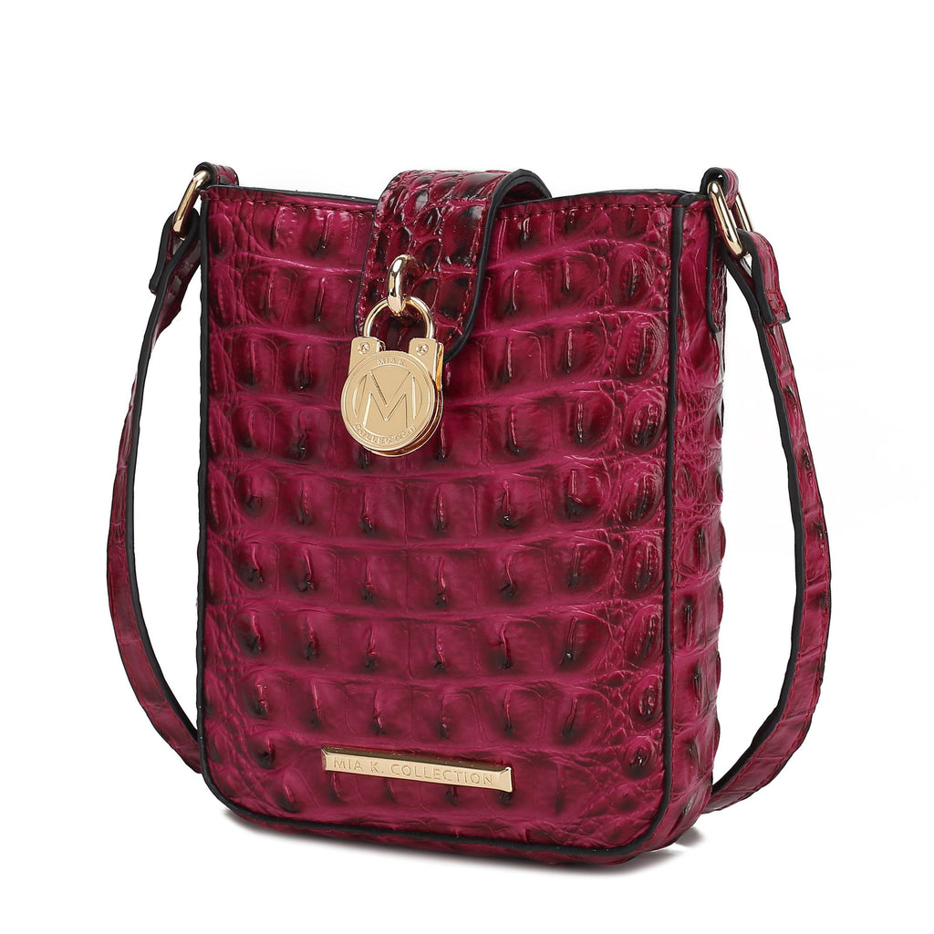 MKF Collection Avery Faux Crocodile Embossed Vegan Leather Women Crossbody Bag by Mia K