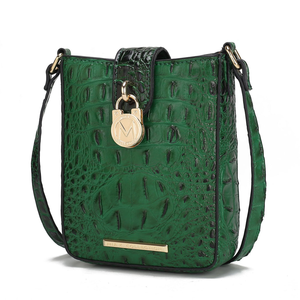 MKF Collection Avery Faux Crocodile Embossed Vegan Leather Women Crossbody Bag by Mia K