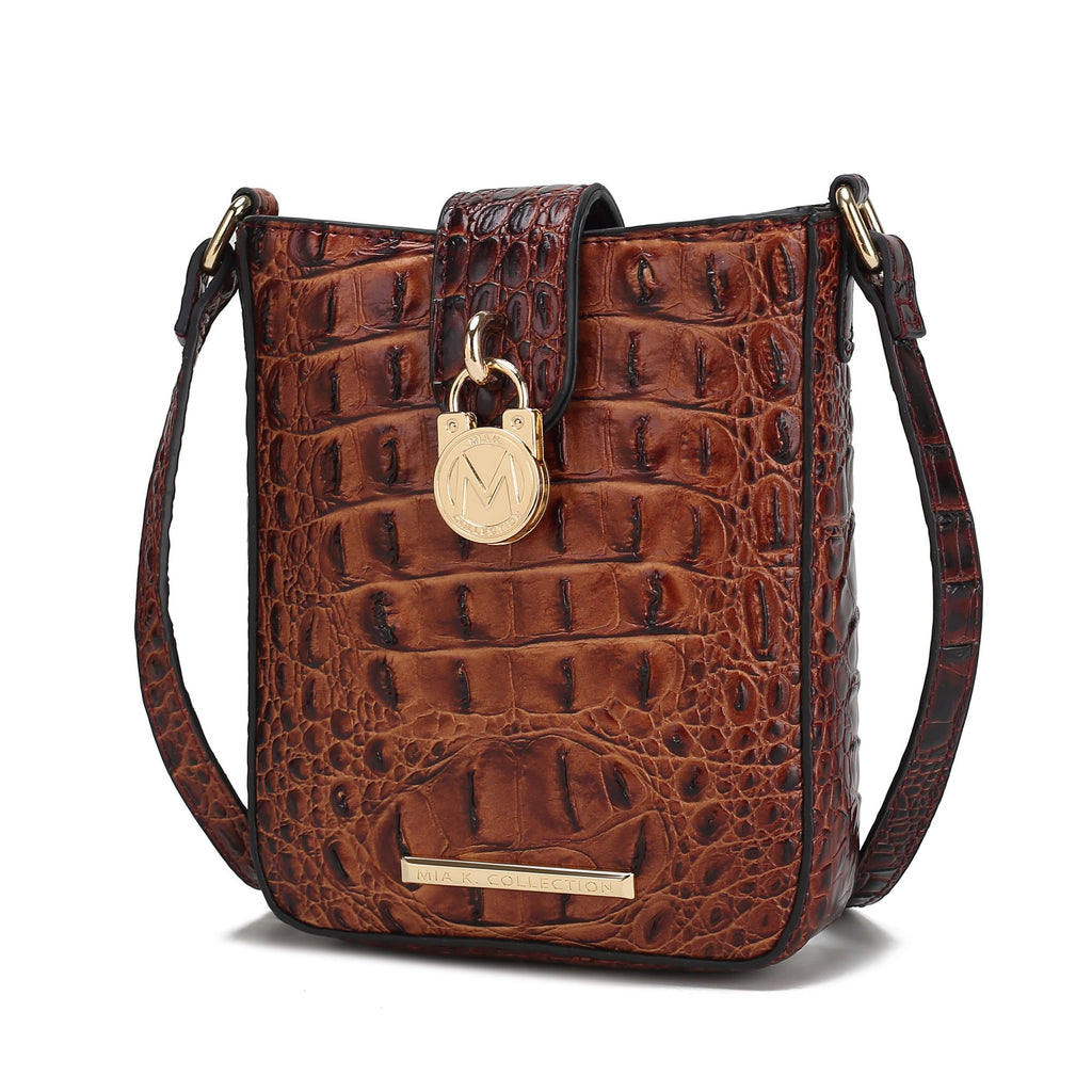 MKF Collection Avery Faux Crocodile Embossed Vegan Leather Women Crossbody Bag by Mia K