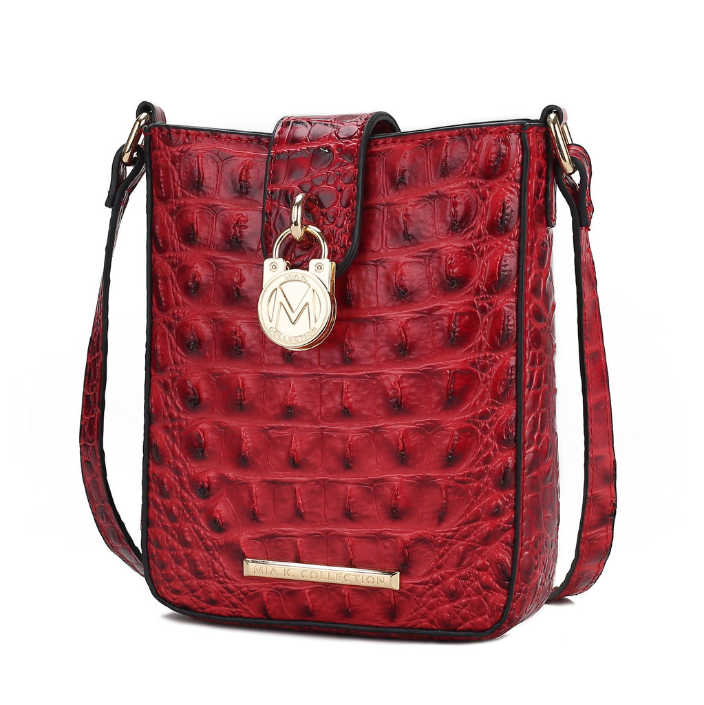 MKF Collection Avery Faux Crocodile Embossed Vegan Leather Women Crossbody Bag by Mia K