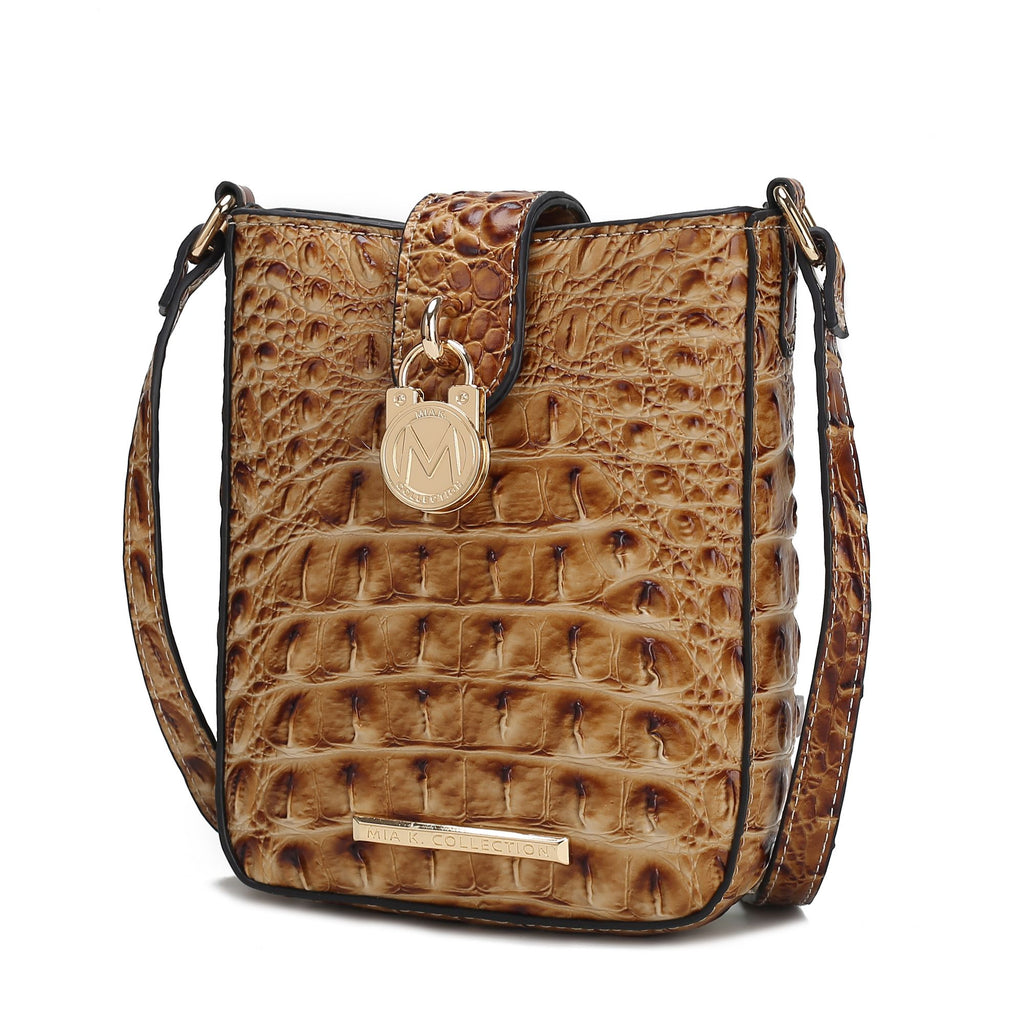 MKF Collection Avery Faux Crocodile Embossed Vegan Leather Women Crossbody Bag by Mia K