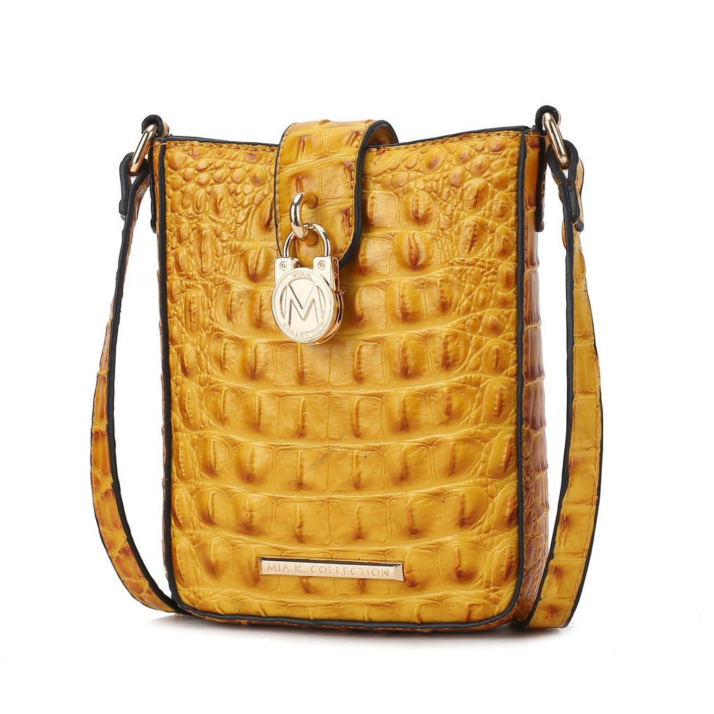 MKF Collection Avery Faux Crocodile Embossed Vegan Leather Women Crossbody Bag by Mia K