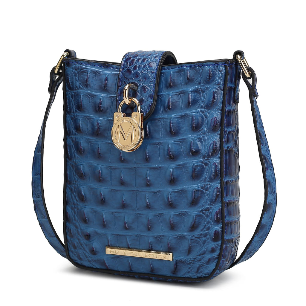 MKF Collection Avery Faux Crocodile Embossed Vegan Leather Women Crossbody Bag by Mia K