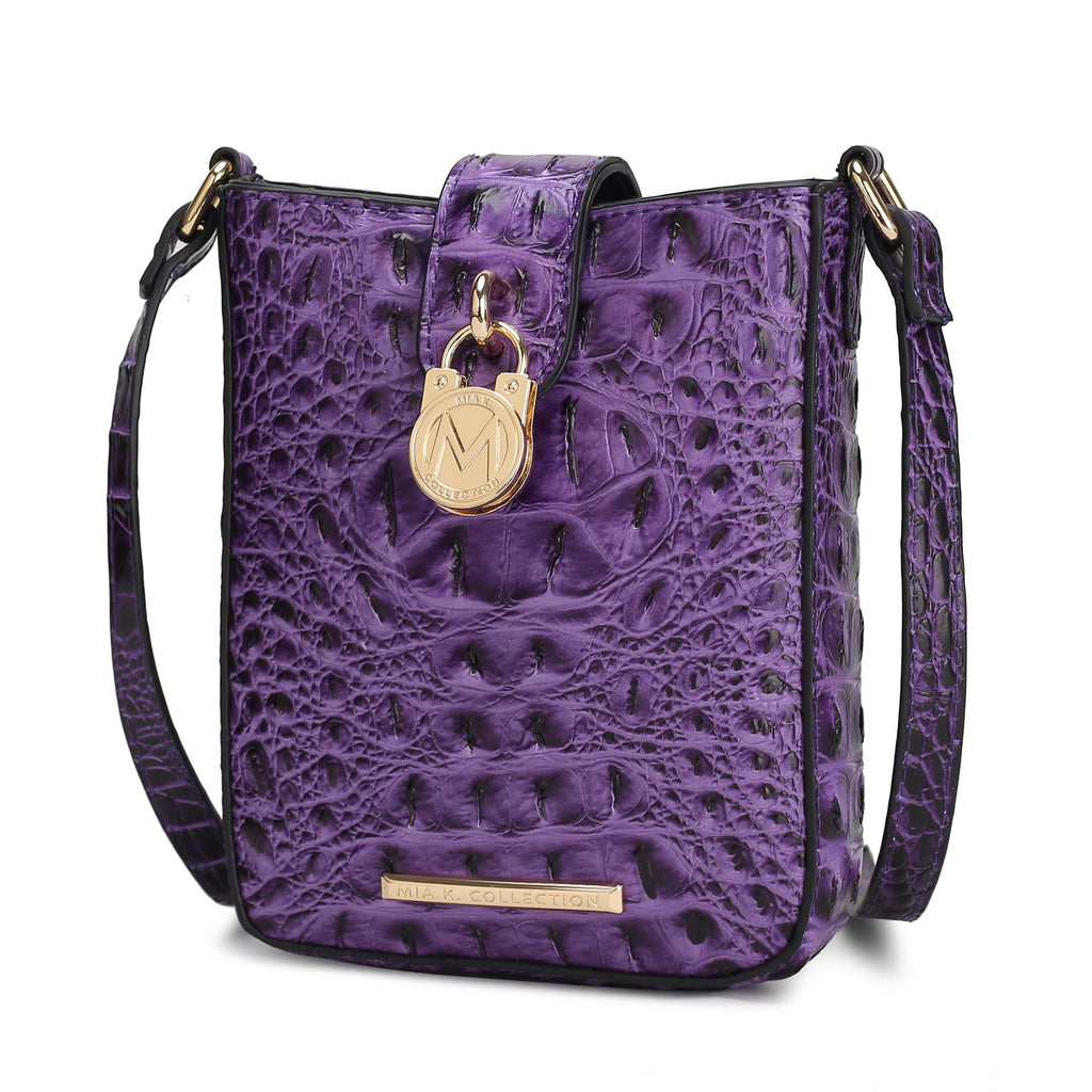 MKF Collection Avery Faux Crocodile Embossed Vegan Leather Women Crossbody Bag by Mia K