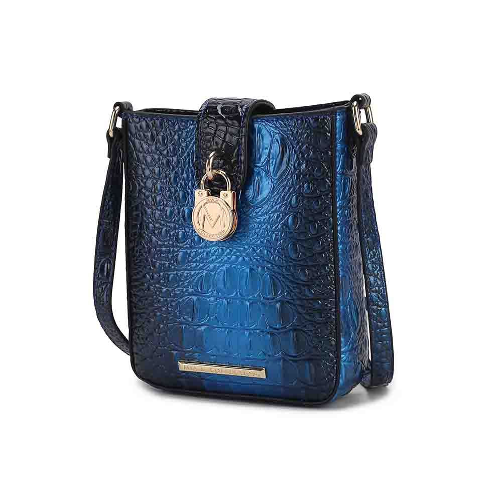 MKF Collection Avery Women Faux Crocodile Embossed Gradient Handbag by Mia K