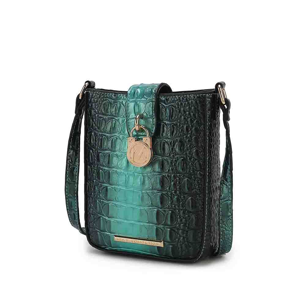 MKF Collection Avery Women Faux Crocodile Embossed Gradient Handbag by Mia K
