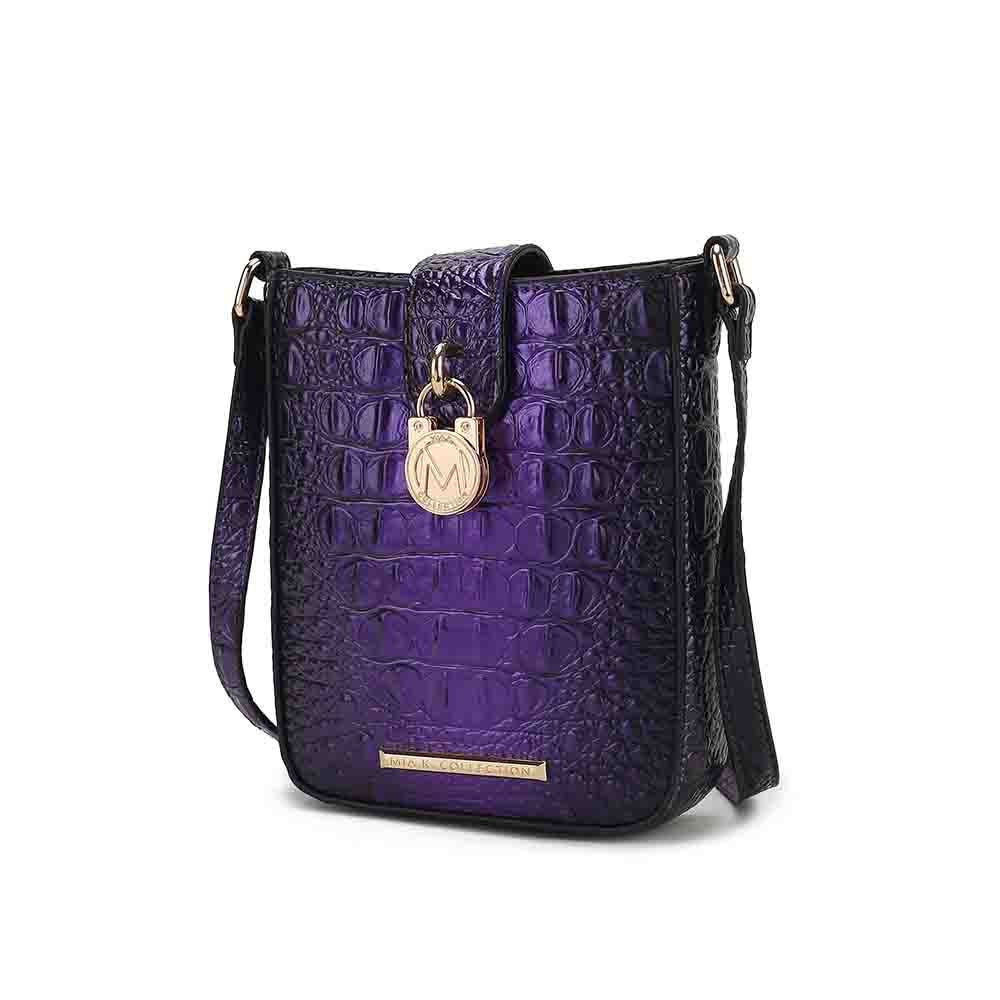 MKF Collection Avery Women Faux Crocodile Embossed Gradient Handbag by Mia K