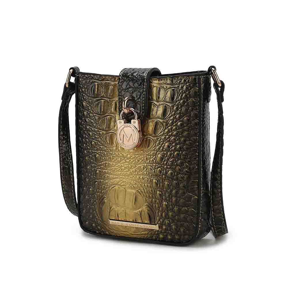 MKF Collection Avery Women Faux Crocodile Embossed Gradient Handbag by Mia K