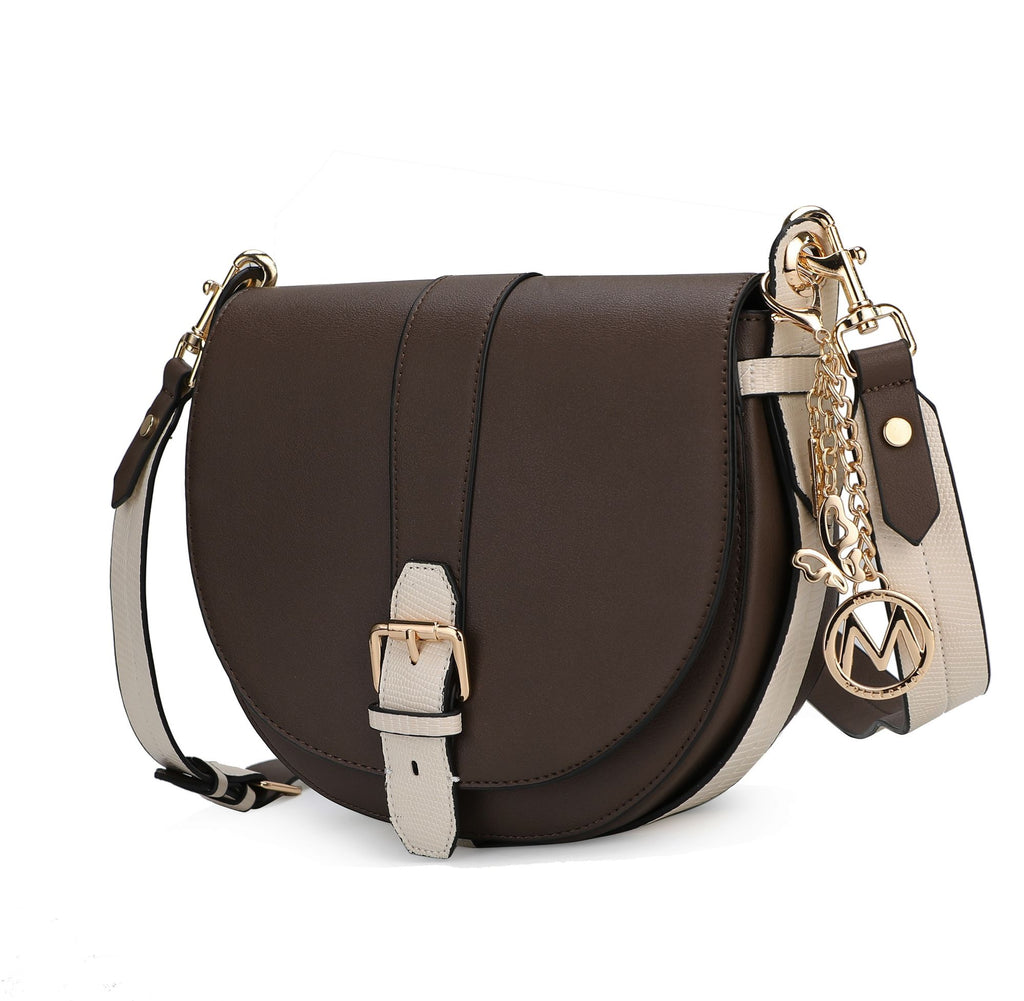 MKF Collection Ayla Snake Embossed Color Block Vegan Leather Women Shoulder Bag by Mia K