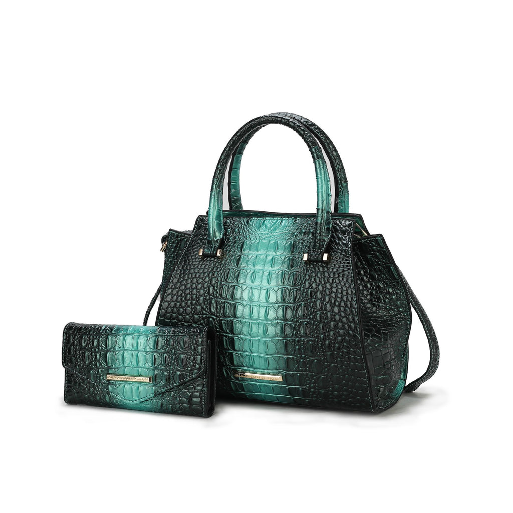 MKF Collection Bently Croc-Embossed Tote Bag & Wallet Set by Mia K