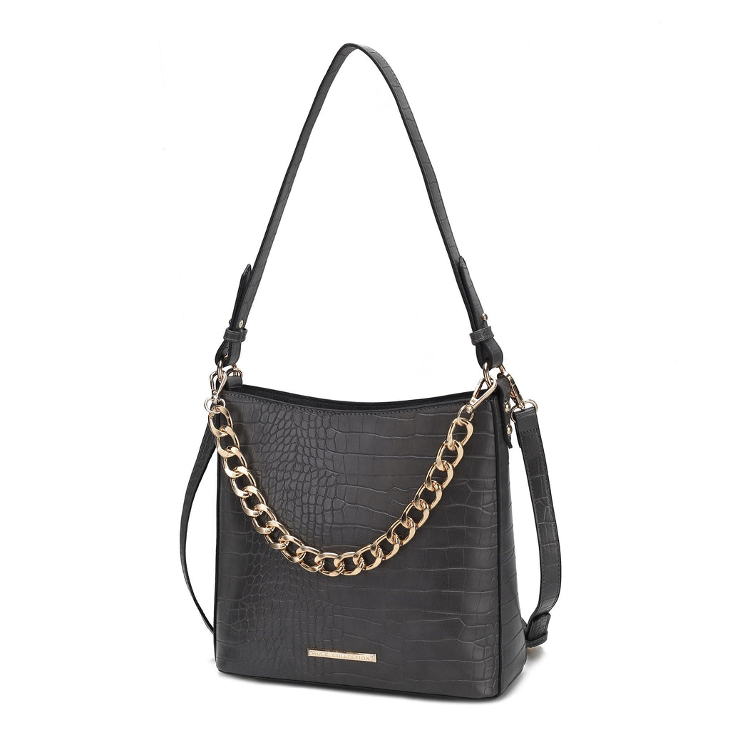 MKF Collection Bizzy Faux Crocodile-Embossed Vegan Leather Women Shoulder Bag by Mia K