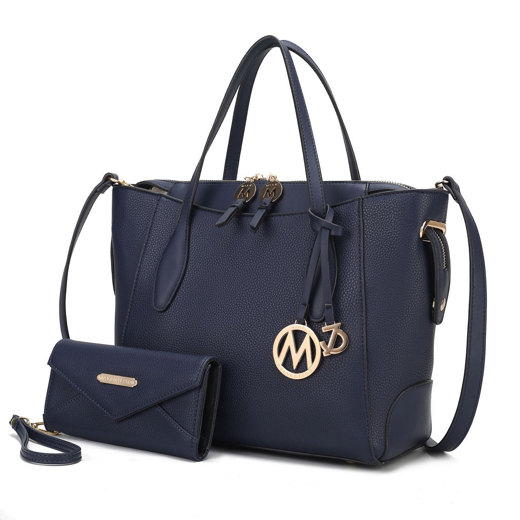 MKF Collection Bruna Vegan Leather Women's Tote Bag with Wallet – 2 pieces by Mia k