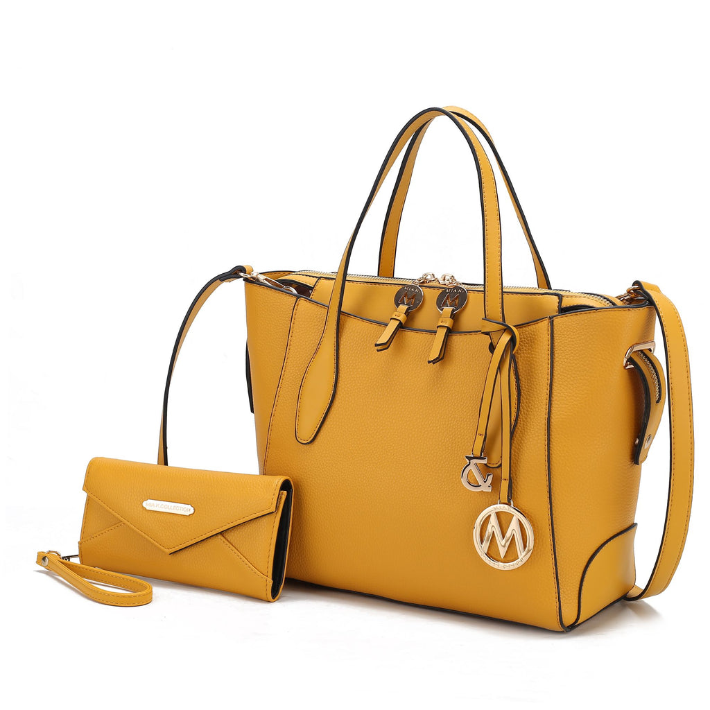 MKF Collection Bruna Vegan Leather Women's Tote Bag with Wallet – 2 pieces by Mia k