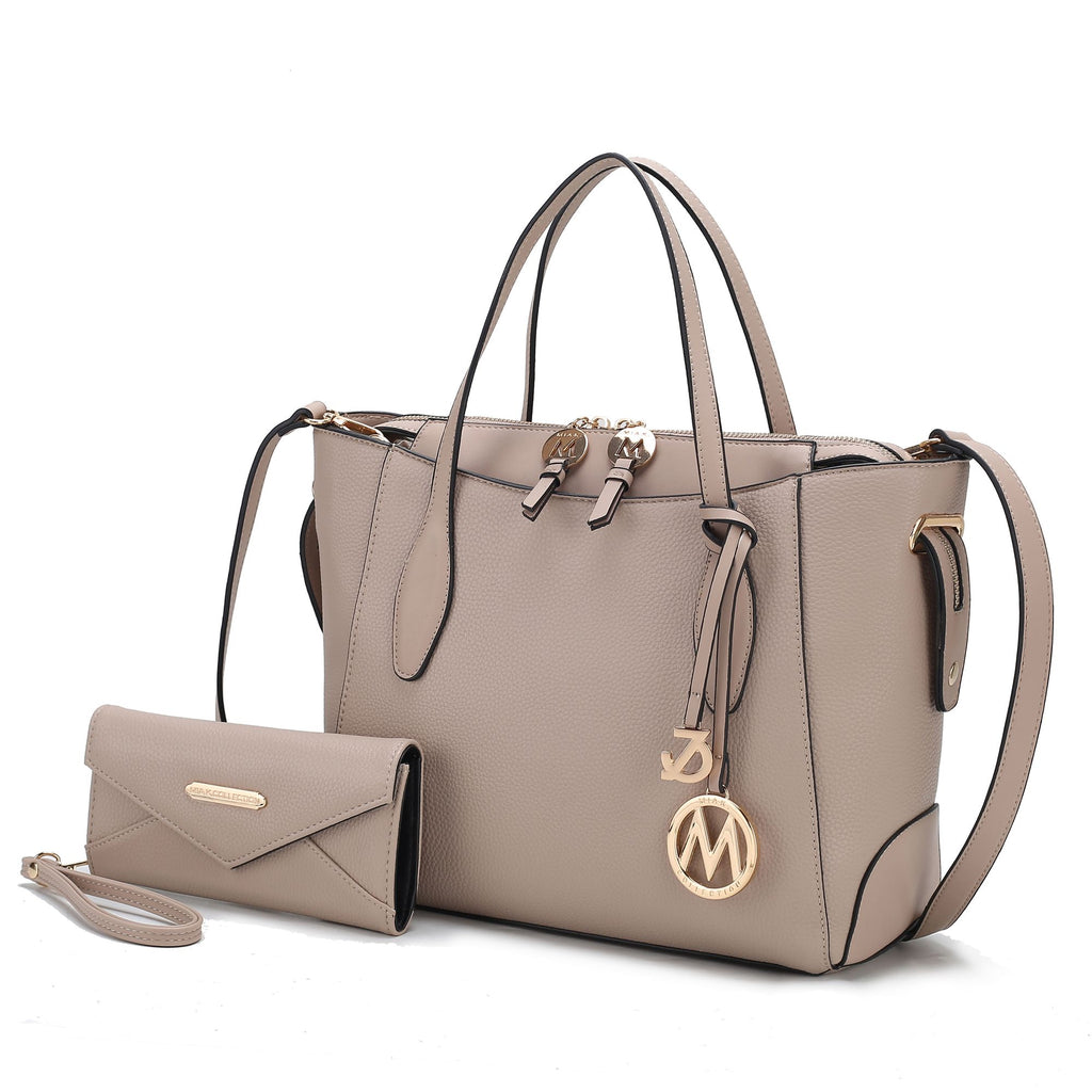 MKF Collection Bruna Vegan Leather Women's Tote Bag with Wallet – 2 pieces by Mia k
