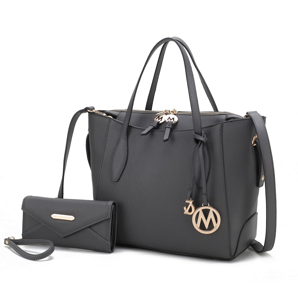 MKF Collection Bruna Vegan Leather Women's Tote Bag with Wallet – 2 pieces by Mia k