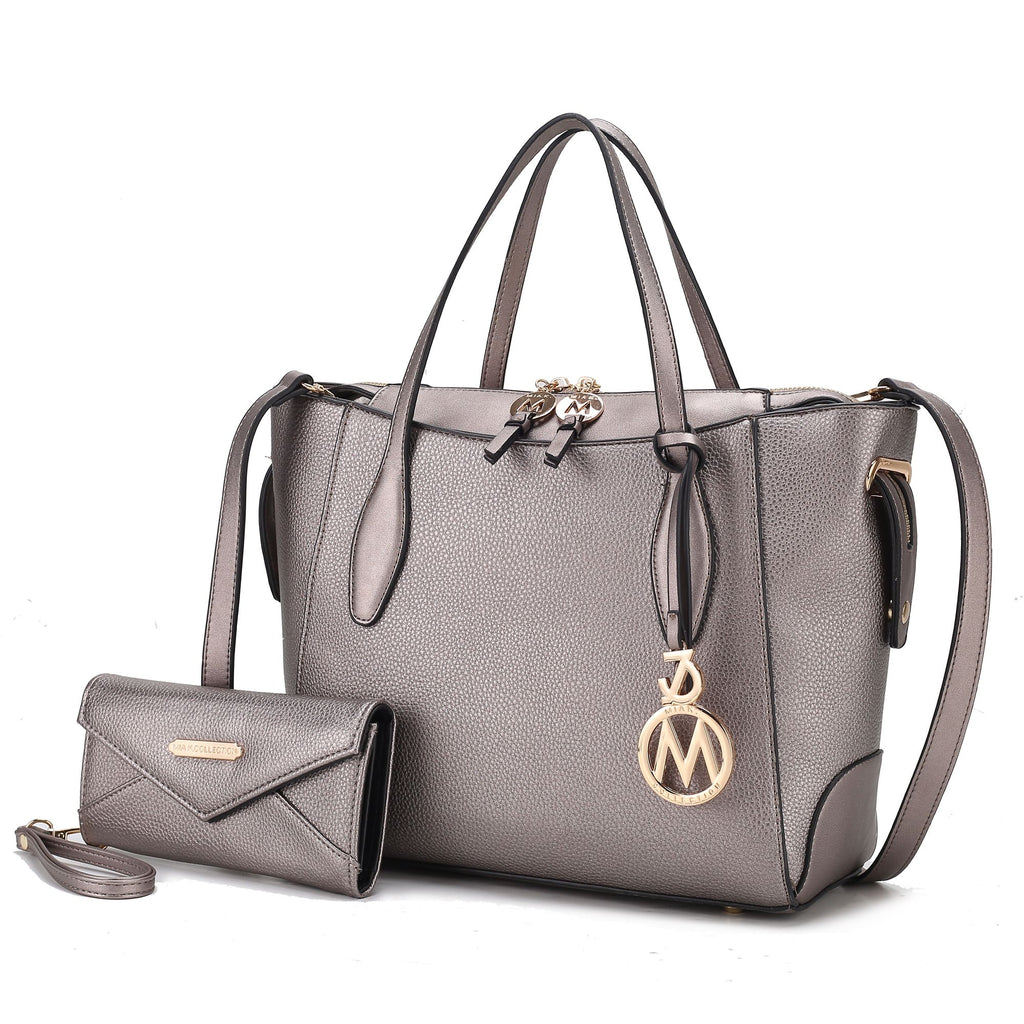 MKF Collection Bruna Vegan Leather Women's Tote Bag with Wallet – 2 pieces by Mia k