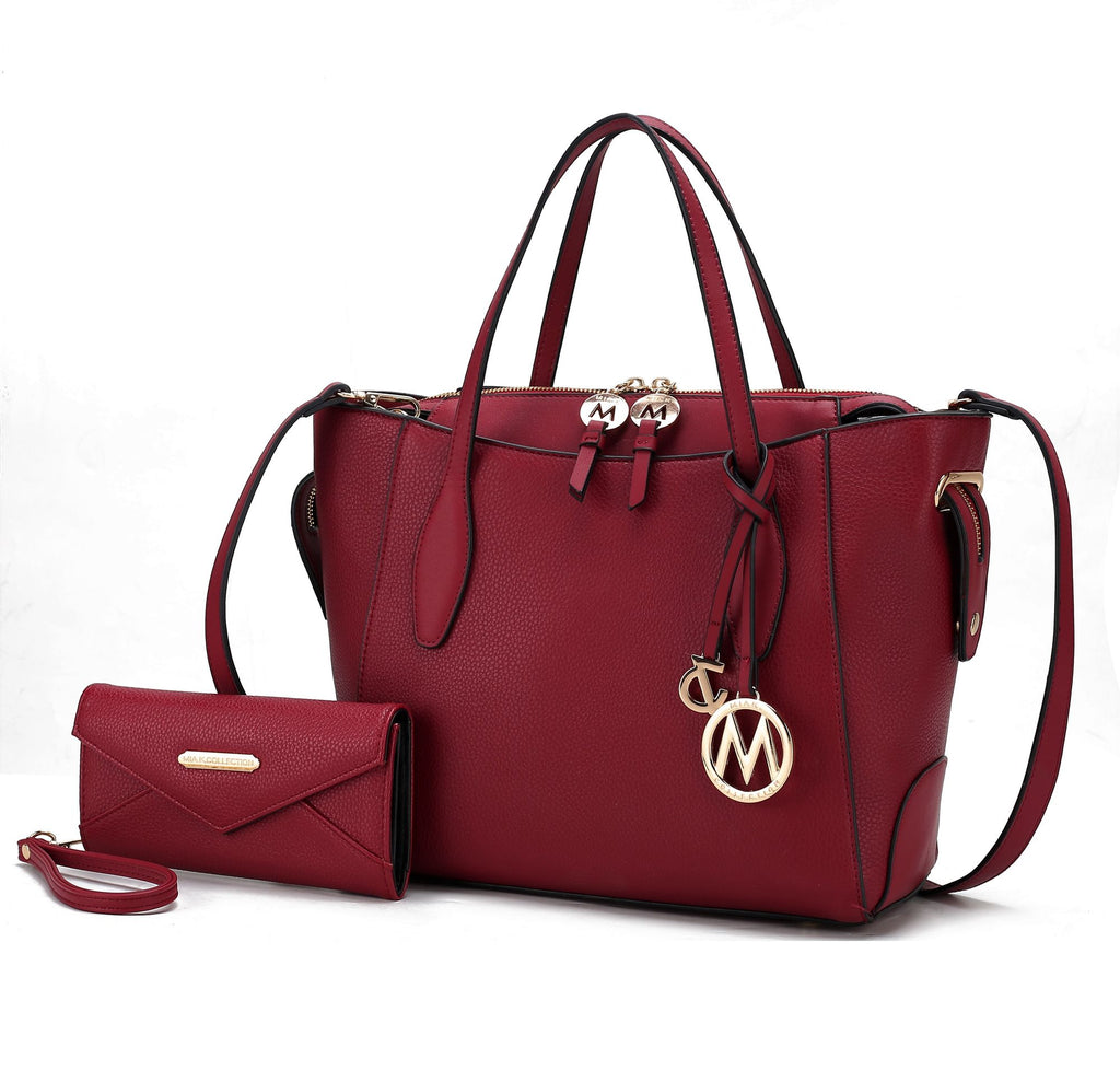 MKF Collection Bruna Vegan Leather Women's Tote Bag with Wallet – 2 pieces by Mia k