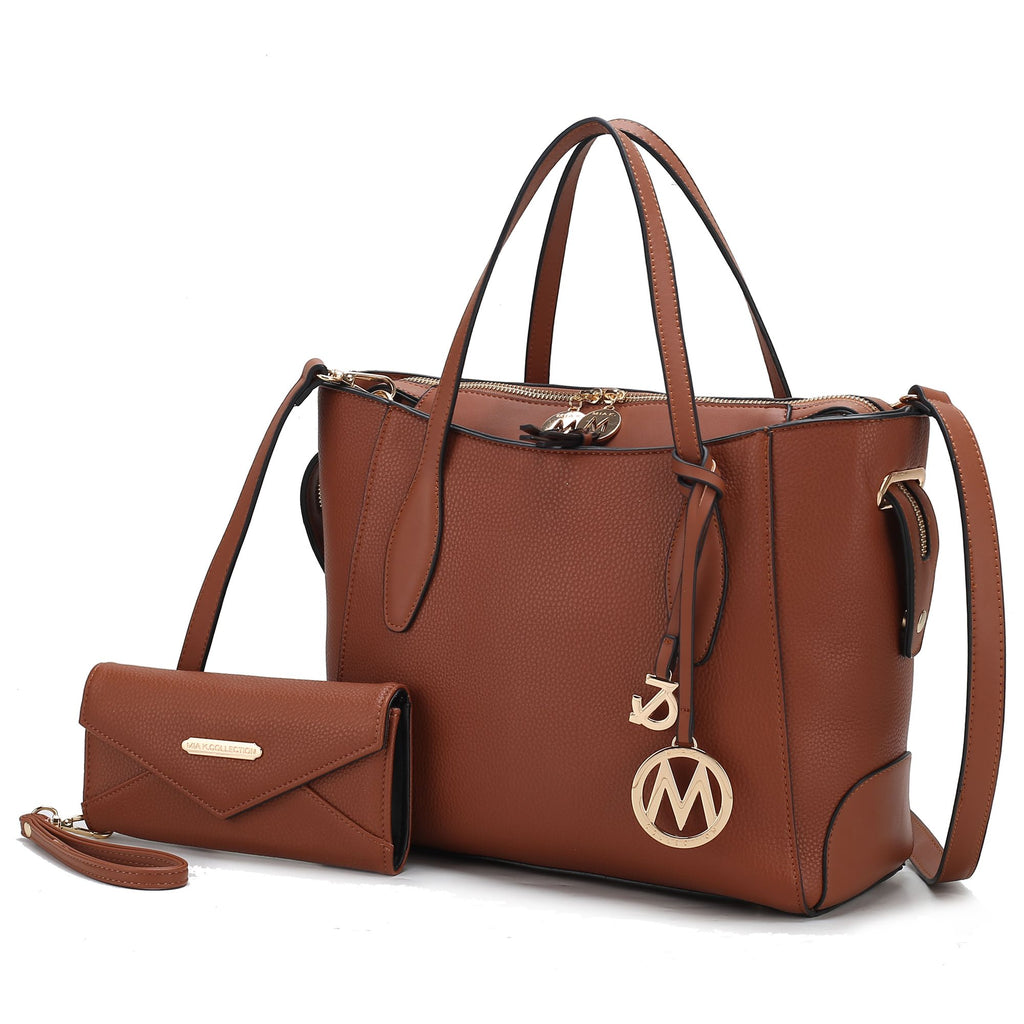 MKF Collection Bruna Vegan Leather Women's Tote Bag with Wallet – 2 pieces by Mia k