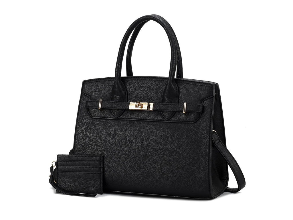 MKF Collection Calla Vegan Leather Women's Satchel Bag with Credit card holder– 2 pieces by Mia k