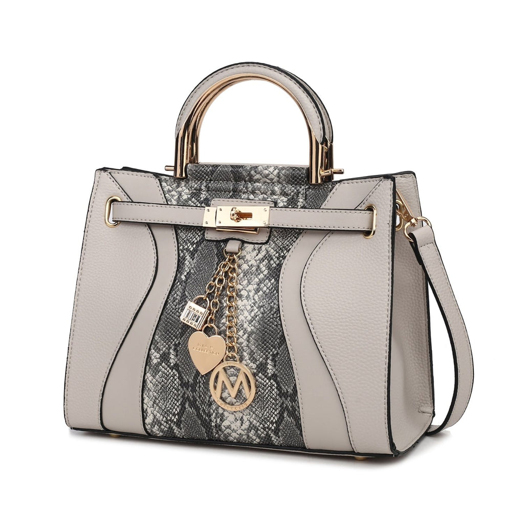 MKF Collection Cassia Snake embossed Vegan Leather Women Satchel Bag by Mia K