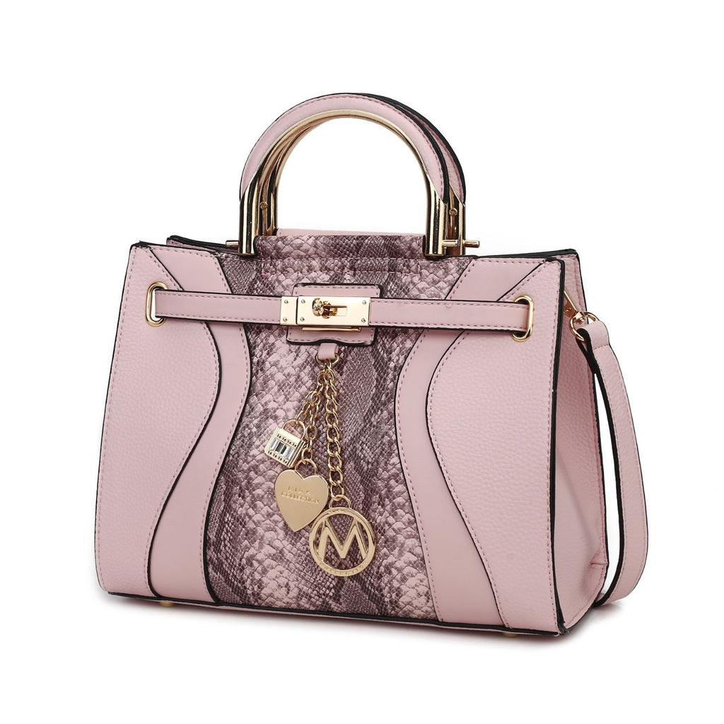 MKF Collection Cassia Snake embossed Vegan Leather Women Satchel Bag by Mia K