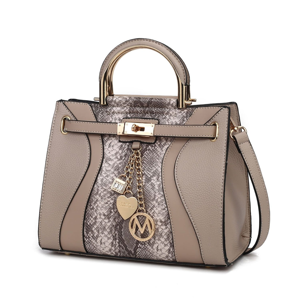 MKF Collection Cassia Snake embossed Vegan Leather Women Satchel Bag by Mia K