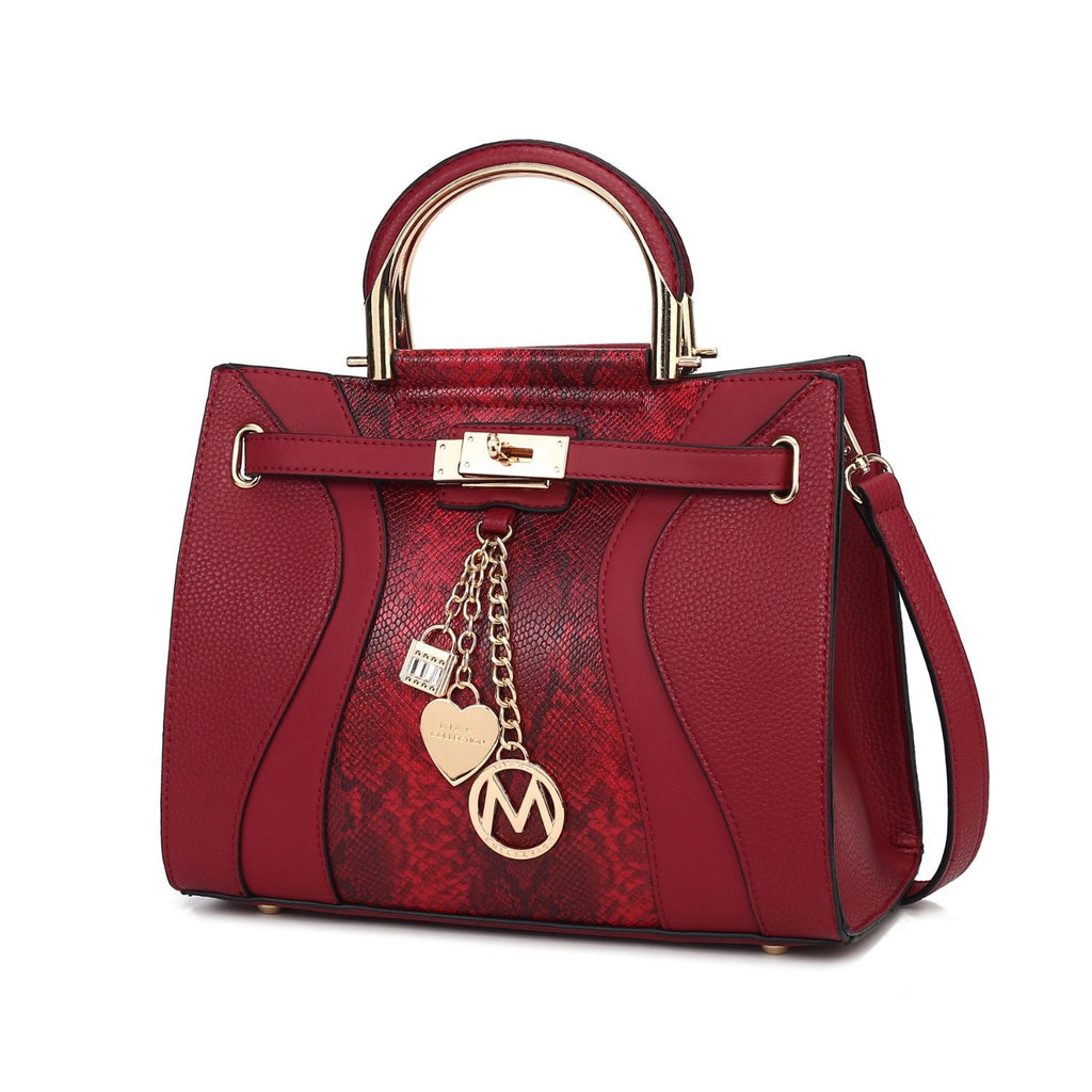 MKF Collection Cassia Snake embossed Vegan Leather Women Satchel Bag by Mia K