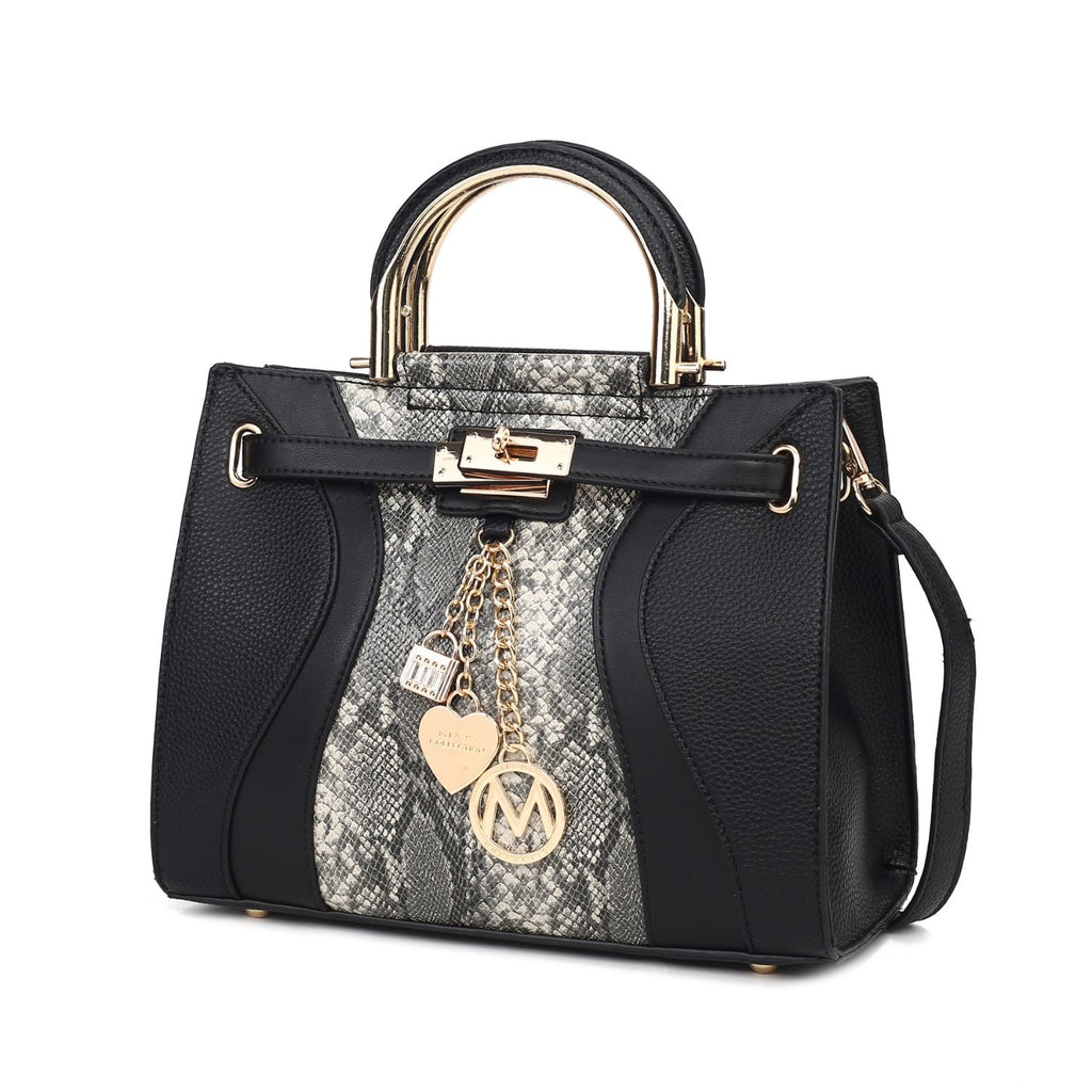 MKF Collection Cassia Snake embossed Vegan Leather Women Satchel Bag by Mia K