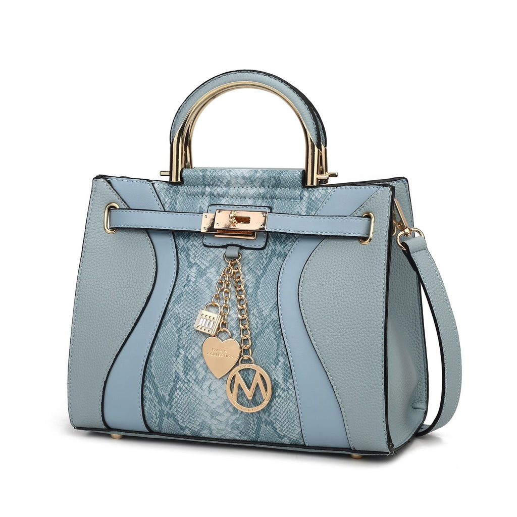 MKF Collection Cassia Snake embossed Vegan Leather Women Satchel Bag by Mia K
