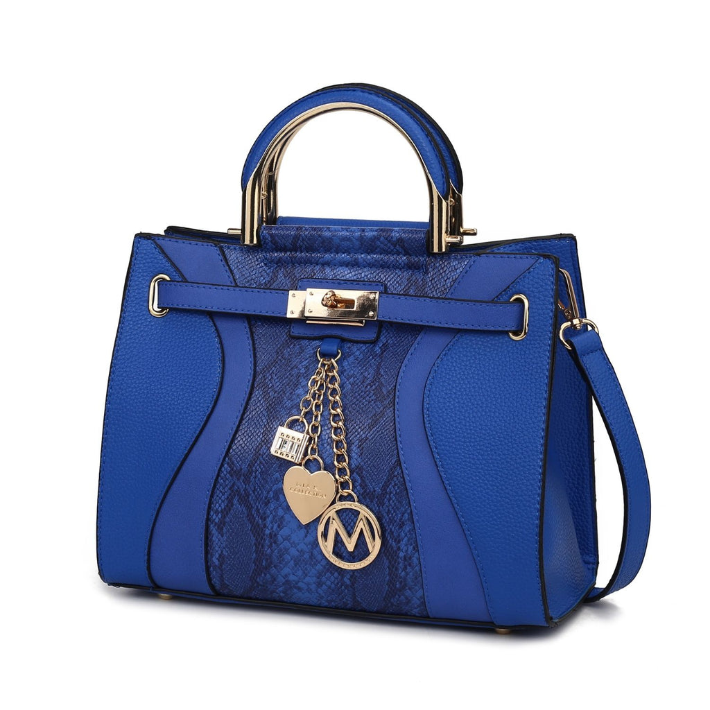 MKF Collection Cassia Snake embossed Vegan Leather Women Satchel Bag by Mia K