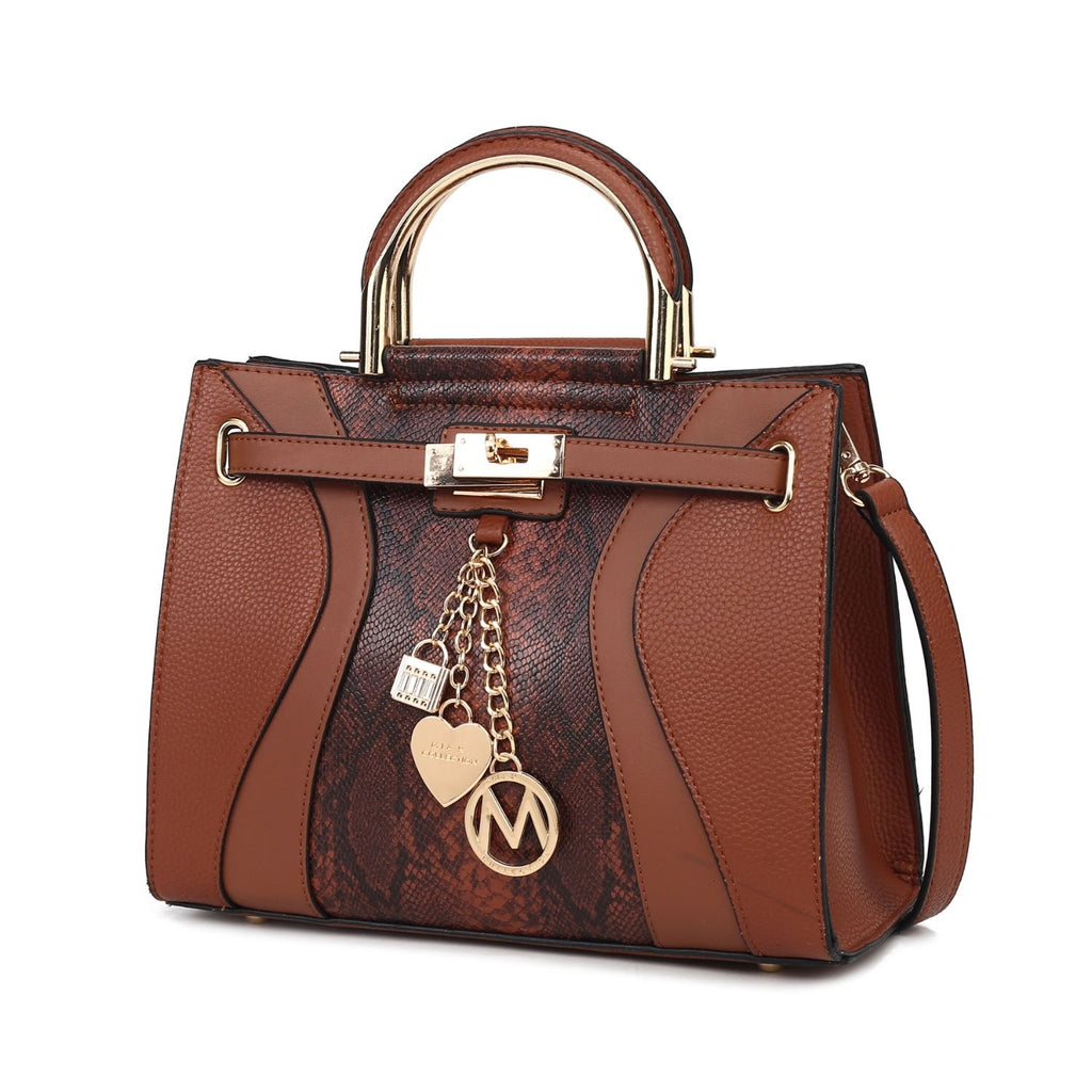 MKF Collection Cassia Snake embossed Vegan Leather Women Satchel Bag by Mia K