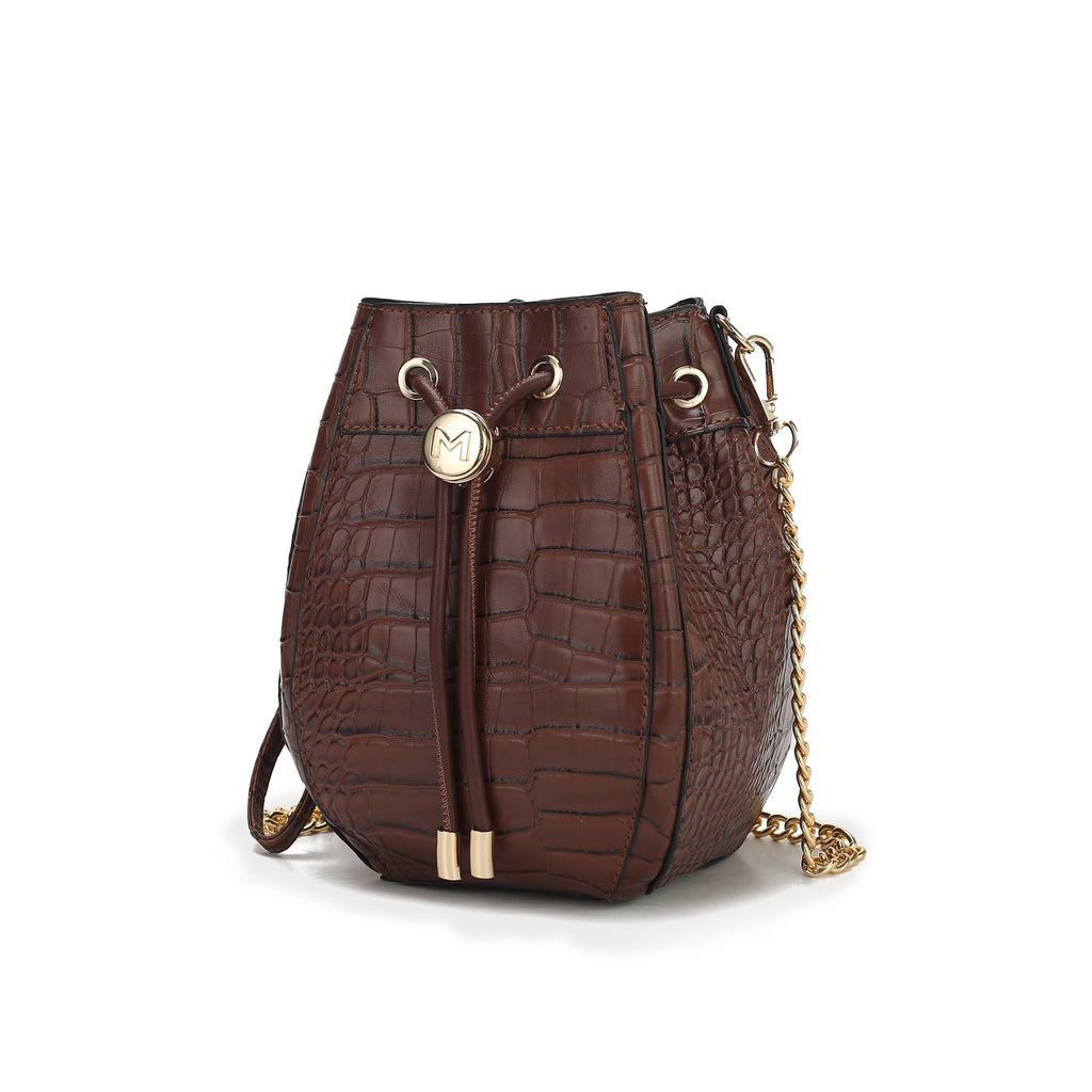 MKF Collection Cassidy Crocodile Embossed Vegan Leather Women's Shoulder Bag by Mia k