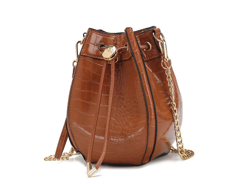 MKF Collection Cassidy Crocodile Embossed Vegan Leather Women's Shoulder Bag by Mia k