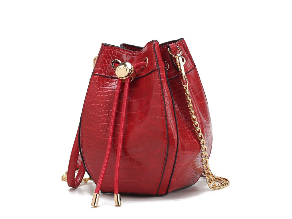 MKF Collection Cassidy Crocodile Embossed Vegan Leather Women's Shoulder Bag by Mia k