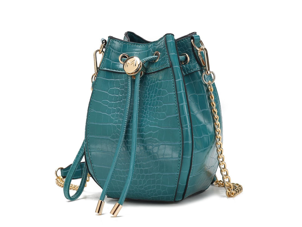 MKF Collection Cassidy Crocodile Embossed Vegan Leather Women's Shoulder Bag by Mia k