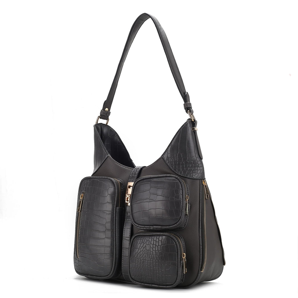 MKF Collection Daphne Crocodile-embossed Shoulder Handbag Vegan Leather Women by Mia K