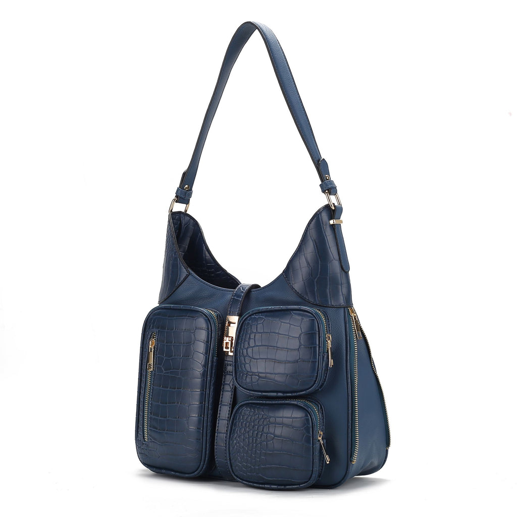 MKF Collection Daphne Crocodile-embossed Shoulder Handbag Vegan Leather Women by Mia K
