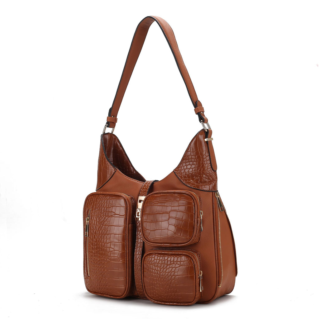 MKF Collection Daphne Crocodile-embossed Shoulder Handbag Vegan Leather Women by Mia K