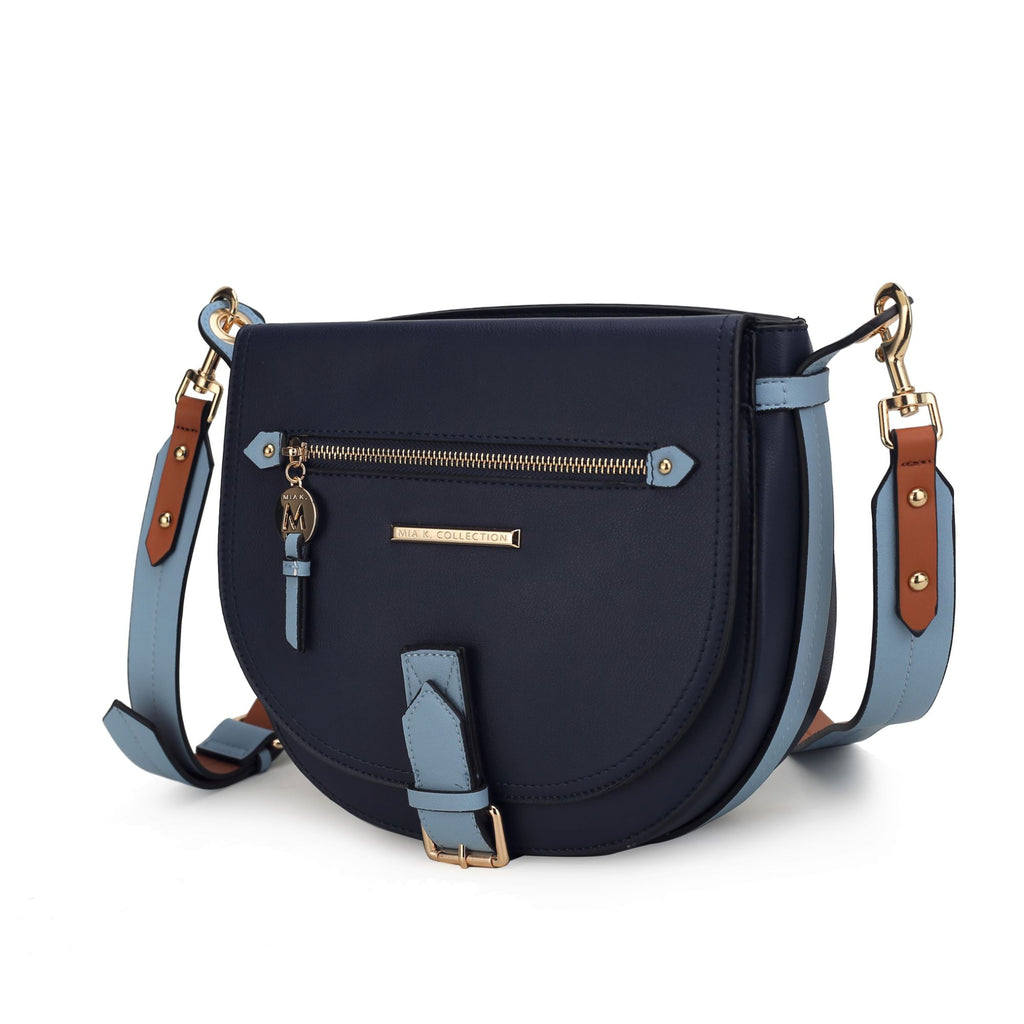 MKF Collection Drew Vegan Leather Color Block Women's Shoulder Bag by Mia k