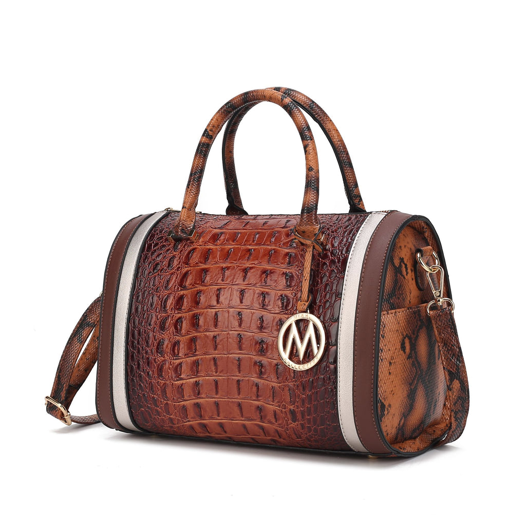 MKF Collection Eleanor Faux Crocodile-Embossed Women Satchel by Mia k