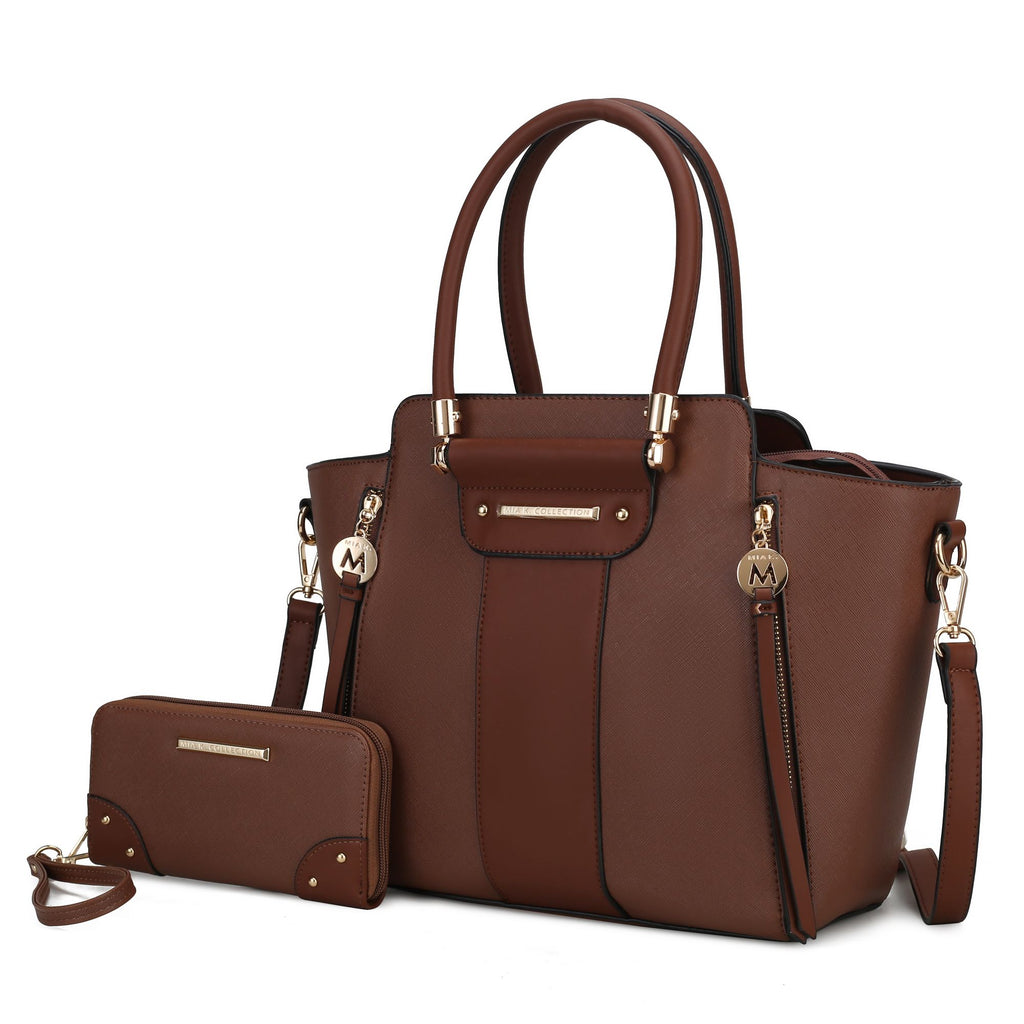 MKF Collection Eliana Tote Handbag with Wristlet Wallet Vegan Leather Crossover Womens Purse by Mia K