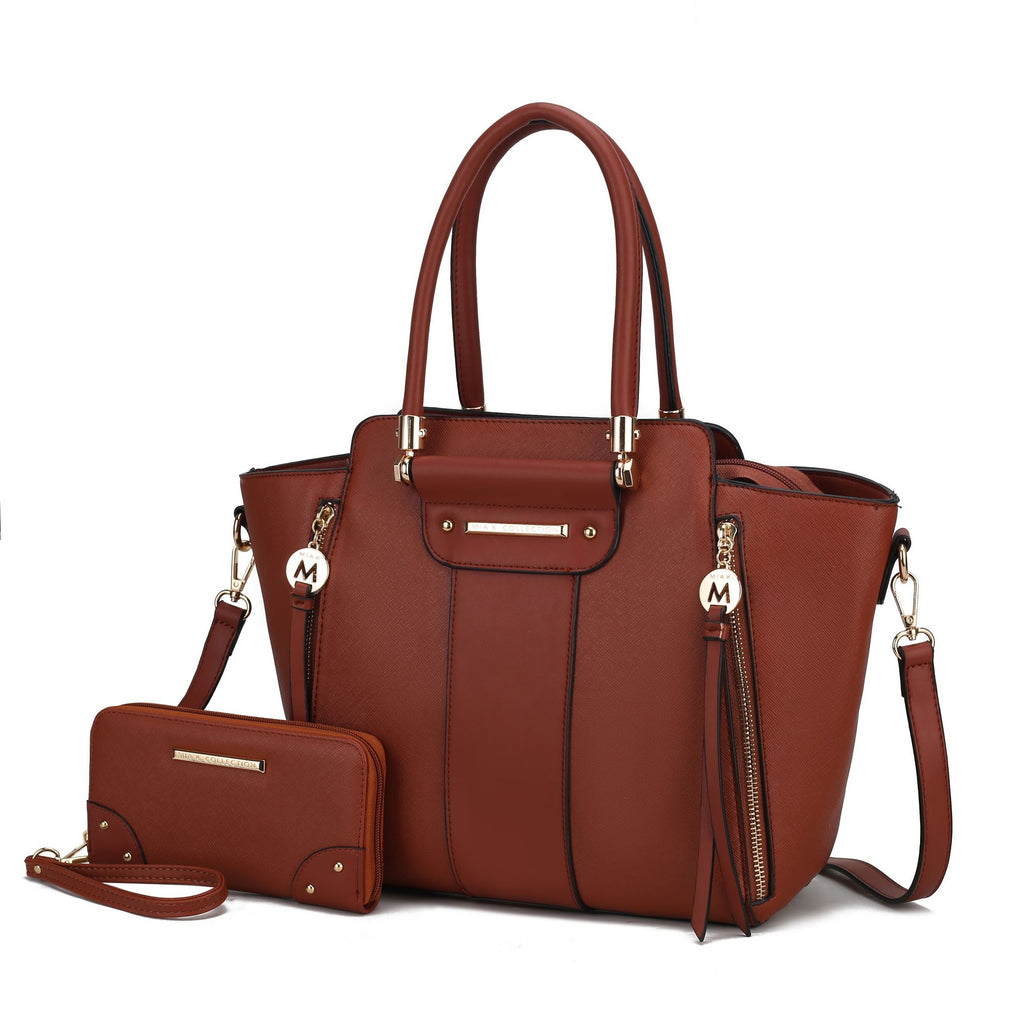 MKF Collection Eliana Tote Handbag with Wristlet Wallet Vegan Leather Crossover Womens Purse by Mia K