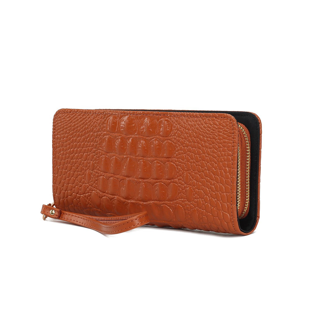 MKF Collection Eve Genuine Leather Crocodile Embossed Women Wristlet Wallet by Mia K